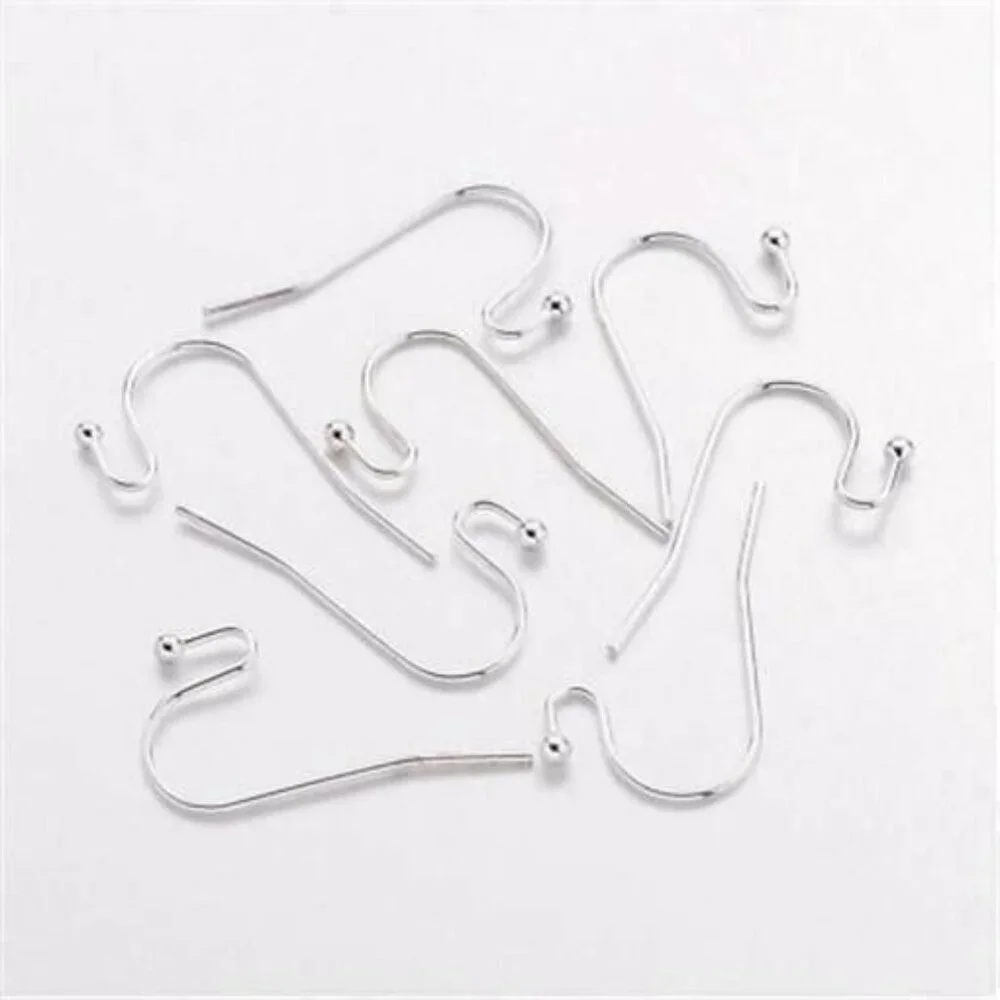 925 Sterling Silver Plated Minimalist Open Loop Earring Hooks Findings 10 pcs